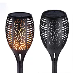   Lanternă solară cu LED-uri pentru exterior, 33 LED-uri, 600mAh, IP65, neagră, Forever Light Soler flame