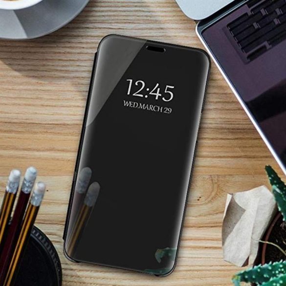 Husă Smart Clear View Samsung A207 Galaxy A20s neagră cu carte inteligentă