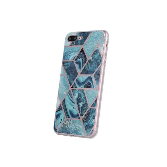 HUSĂ! - Carcasa spate Samsung Galaxy S21 Plus, carcasa TPU, model marmura, albastru, SM-G996, Geometric Marmur