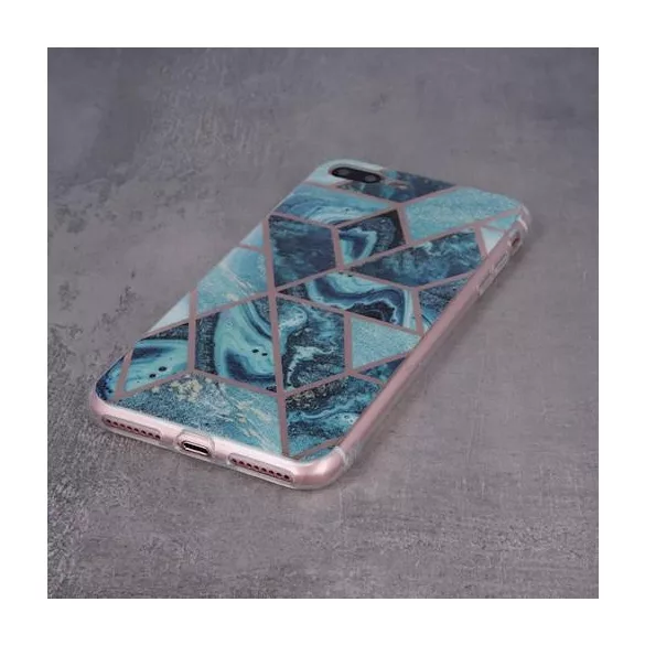 HUSĂ! - Carcasa spate Samsung Galaxy S21 Plus, carcasa TPU, model marmura, albastru, SM-G996, Geometric Marmur