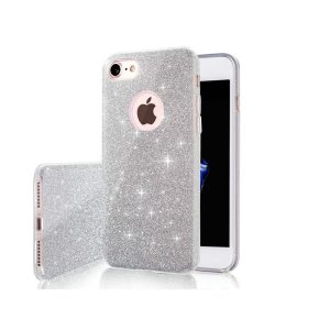 Husa din silicon pentru iPhone 13 (6.1"), sclipici, husa din spate, argintie, sclipici