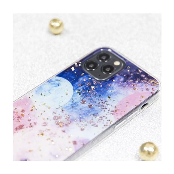 HUSĂ! - Carcasă cu spate dur Samsung A325 Galaxy A32 4G Gold Glam cu model „Galactic”.