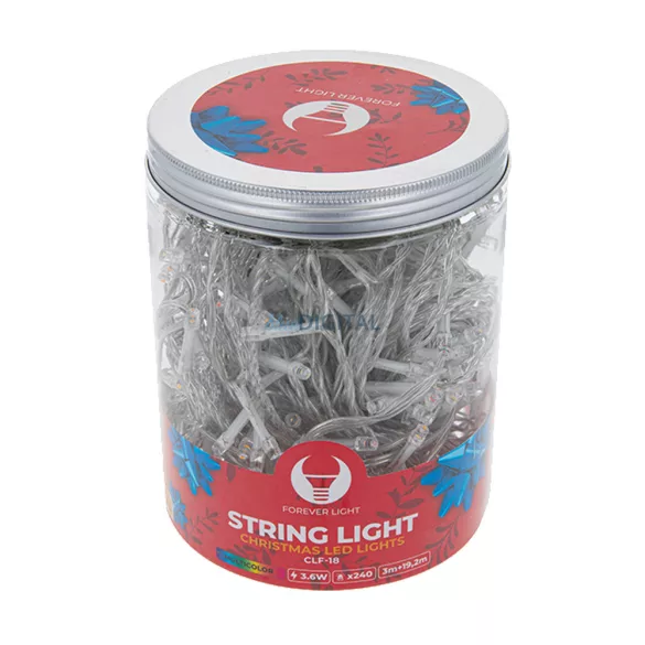 Șir de lumină cu 240 LED-uri, 3+19.2M, mai multe culori, Forever Light String Light