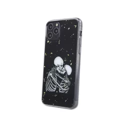   HUSĂ! - Husă din silicon pentru iPhone XR (6,1"), carcasă din spate, carcasă TPU, neagră, Romantic Skeletons 1