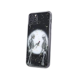   Husă din silicon Samsung Galaxy A03s, carcasă din spate, husă TPU, neagră, SM-A037, Romantic Skeletons 2