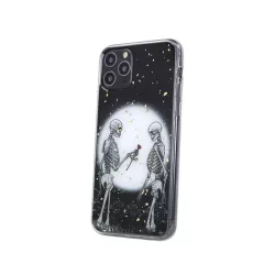   HUSĂ! - Husa din silicon pentru iPhone 12 Mini (5,4"), carcasa din spate, carcasa TPU, neagra, Romantic Skeletons 2