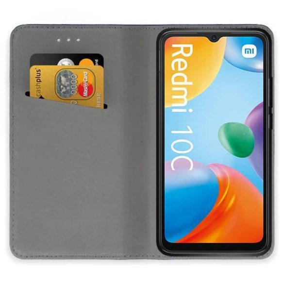 Xiaomi Redmi 10C husă de telefon, husă de carte, husă de deschidere laterală, închidere magnetică, negru