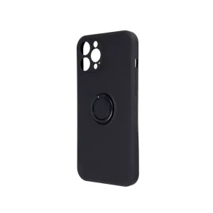 HUSĂ! - Husă cu spate inel pentru Samsung Galaxy M52, husă din silicon, interior din piele intoarsa, negru, SM-M526, prindere pentru degete