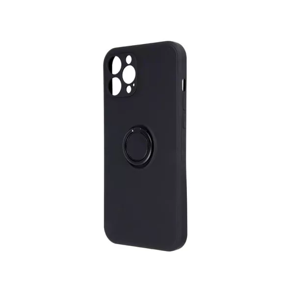 HUSĂ! - Husă cu spate inel pentru Samsung Galaxy M52, husă din silicon, interior din piele intoarsa, negru, SM-M526, prindere pentru degete