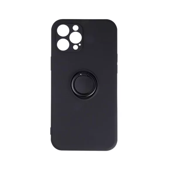 HUSĂ! - Husă cu spate inel pentru Samsung Galaxy M52, husă din silicon, interior din piele intoarsa, negru, SM-M526, prindere pentru degete