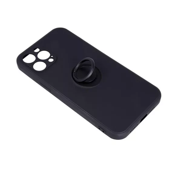 HUSĂ! - Husă cu spate inel pentru Samsung Galaxy M52, husă din silicon, interior din piele intoarsa, negru, SM-M526, prindere pentru degete