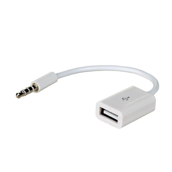 Adaptor USB-A - jack 3,5 mm, alb, Akyga AK-AD-24