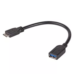   Adaptor OTG, USB-A - micro USB-B, negru, 150 mm, Akyga AK-AD-30