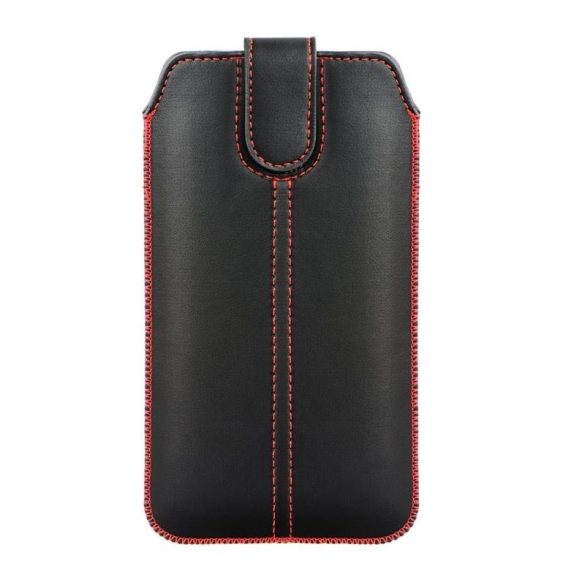 Husă Forcell Pocket, neagră, din piele artificială, ultra subțire, cu clapetă pentru iPhone 13 Mini / 12 Mini (5,4") / 6 6S 7 8 (4,7") Samsung A3 S4