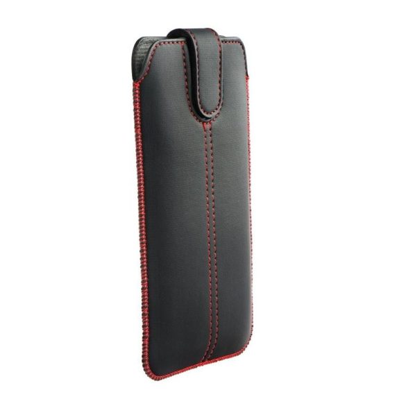 Husă Forcell Pocket, neagră, din piele artificială, ultra subțire, cu clapetă pentru iPhone 13 Mini / 12 Mini (5,4") / 6 6S 7 8 (4,7") Samsung A3 S4