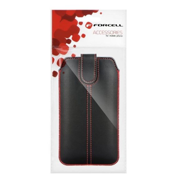 Husă Forcell Pocket, neagră, din piele artificială, ultra subțire, cu clapetă pentru iPhone 13 Mini / 12 Mini (5,4") / 6 6S 7 8 (4,7") Samsung A3 S4
