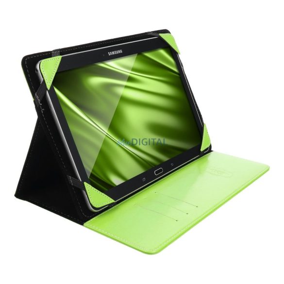 Carcasă universală pentru tablete 10,5"-11", husă din piele ECO/interior din microfibră, verde, Blun