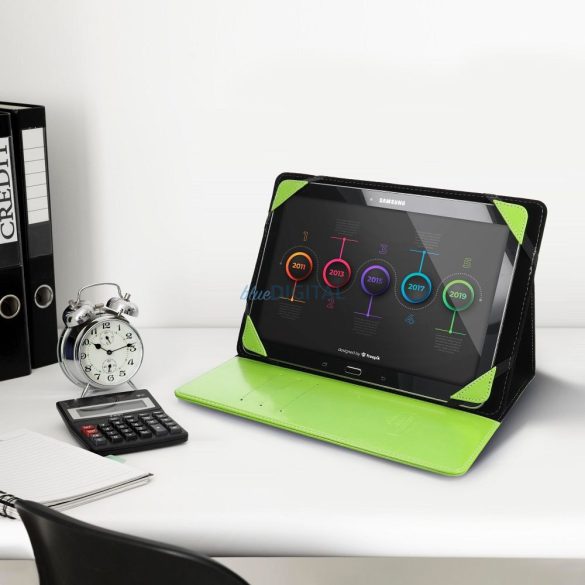 Carcasă universală pentru tablete 10,5"-11", husă din piele ECO/interior din microfibră, verde, Blun
