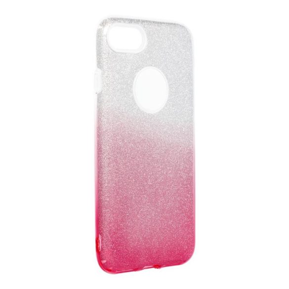 Husa din silicon pentru iPhone 7 8 (4,7"), sclipici, husa din spate, roz-argintiu