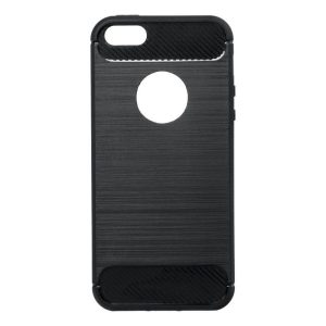 iPhone 5 5S SE silicon husă, negru, fibra de carbon