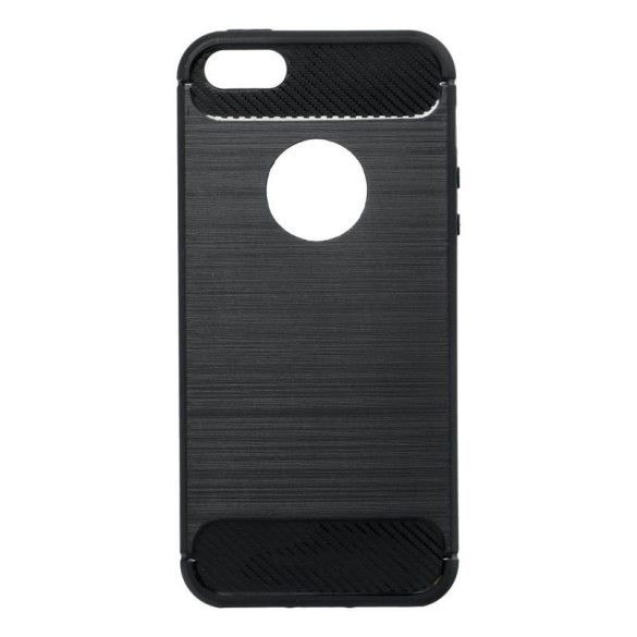 iPhone 5 5S SE silicon husă, negru, fibra de carbon