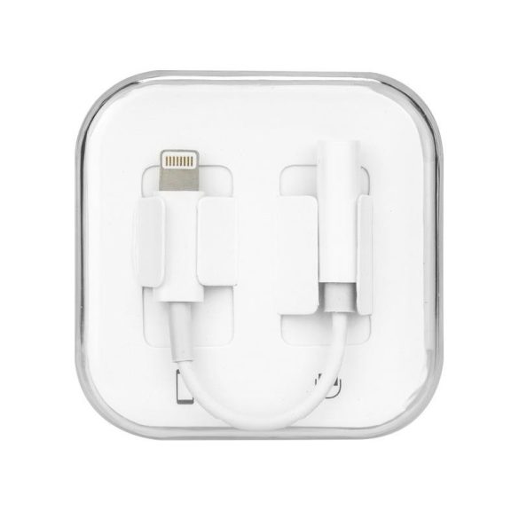 iPhone 8pin - Adaptor audio jack 3,5 mm alb