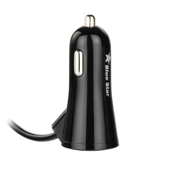 Încărcător trabuc negru BlueStar 3A + cablu micro usb negru