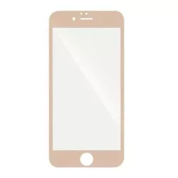  Film din sticlă frontală pentru iPhone 6 6S (4,7"), călită, îndoită, cadru auriu, lipici complet 5D
