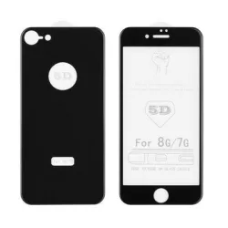   Lipici complet iPhone 8 Plus (5.5") negru curbat 5D față + spate Folie de sticlă