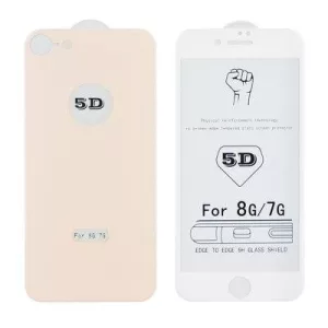 Lipici complet iPhone 8 Plus (5,5") folie de sticlă îndoită 5D față + spate auriu roz