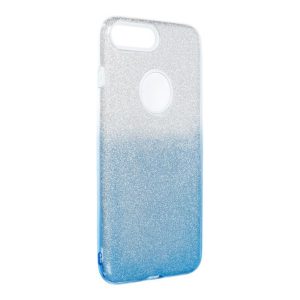 Husa din silicon pentru iPhone 7 Plus / 8 Plus (5,5"), cu sclipici, husa din spate, albastru-argintiu