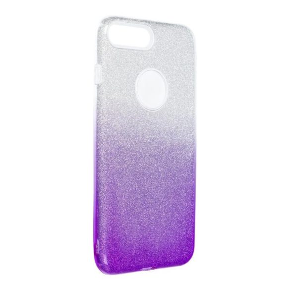 Husa din silicon pentru iPhone 7 Plus / 8 Plus (5,5"), cu sclipici, husa din spate, violet-argintiu