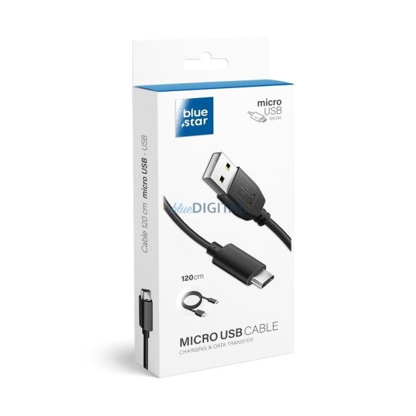 Cablu de date micro USB, negru, 1,2 m, Bluestar
