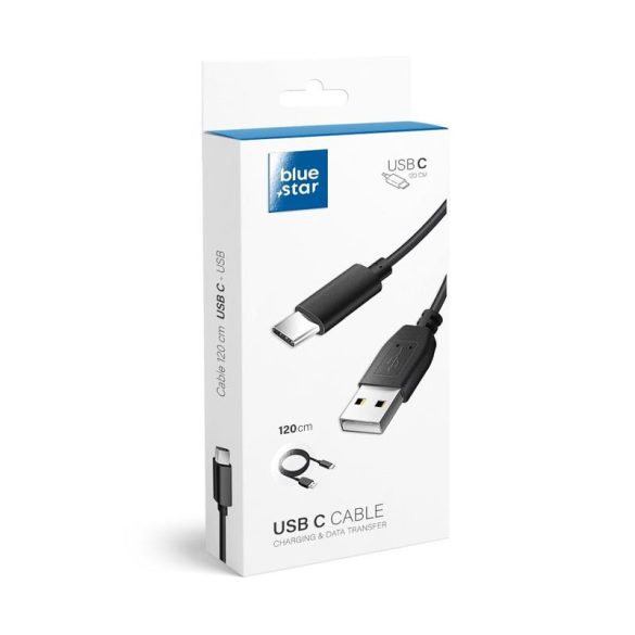 Cablu de date tip C, negru, 1,2 m, Bluestar
