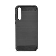   Husa din silicon neagra pentru Huawei P30 din fibra de carbon (Forcell)
