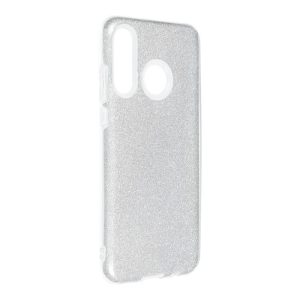 Husa din silicon Huawei P30 Lite, sclipici, husa spate, argintie