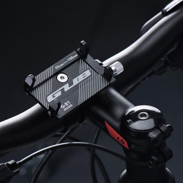 Suport negru pentru telefon pentru biciclete GUB G81 universal montat pe ghidon