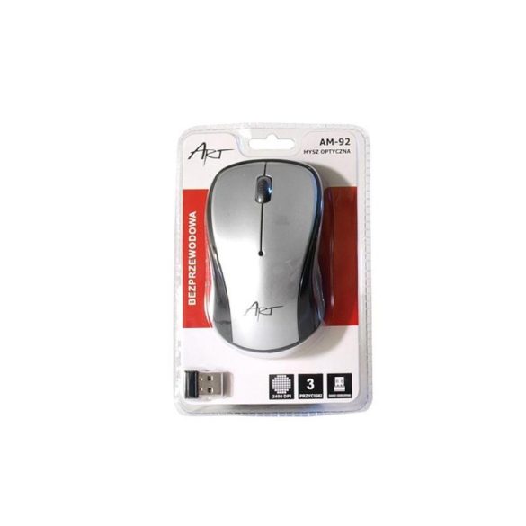 Mouse fără fir negru și argintiu fără fir ART AM-92