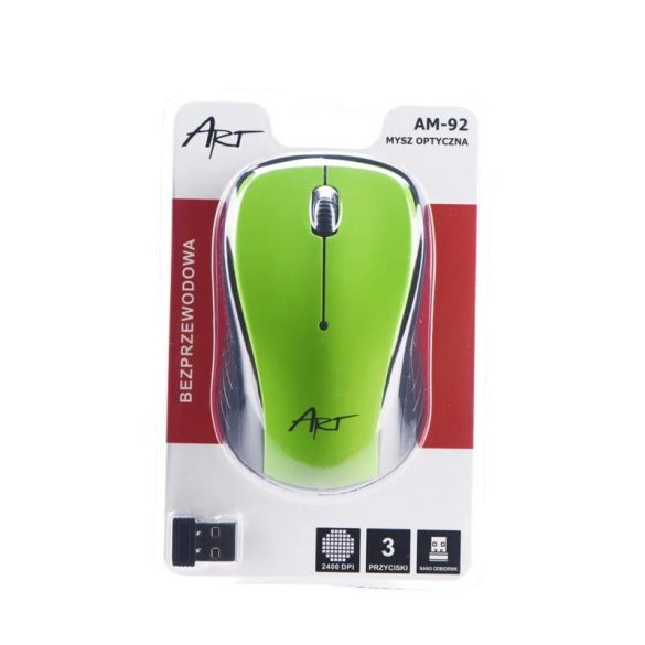 Mouse fără fir, fără fir, verde, ART AM-92