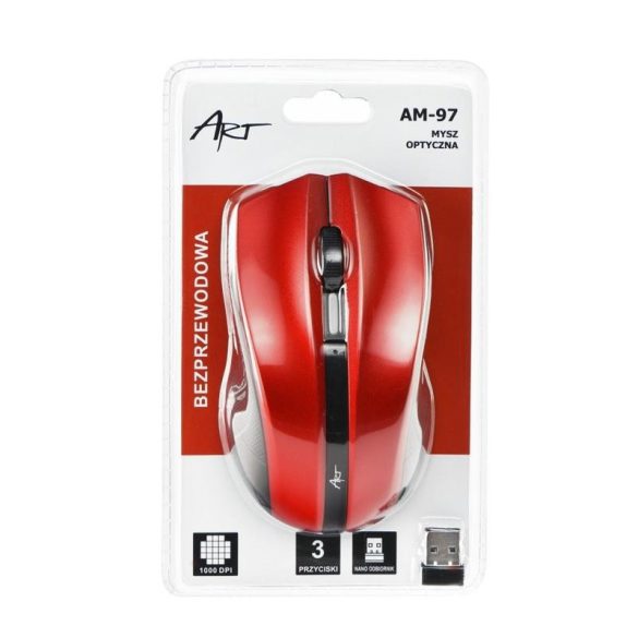 Mouse roșu fără fir fără fir ART AM-97