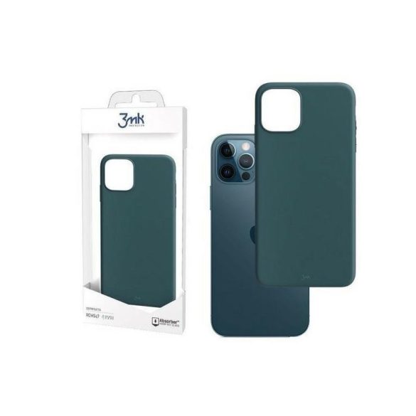 Husă din silicon pentru iPhone 12 / 12 Pro (6,1 inchi), husă din spate, verde, 3MK Mat