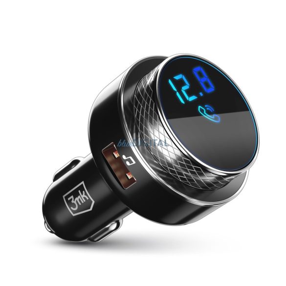 Transmițător FM Bluetooth, 2xUSB, cititor de carduri TF, QC3.0, afișaj LED, negru, 3mk