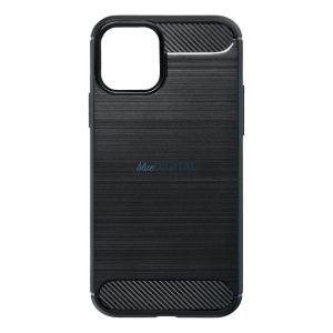 Carbon Fiber iPhone 11 Pro (5.8") caz silicon negru (Forcell)