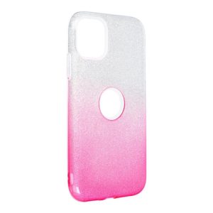 Husa din silicon pentru iPhone 11 (6.1"), sclipici, husa din spate, roz-argintiu