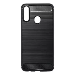   HUSĂ! - Husa din silicon Samsung Galaxy A20s, neagra, SM-A207, fibra de carbon