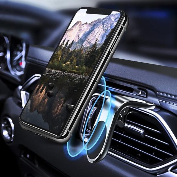 Suport magnetic pentru telefon auto universal argintiu pentru aerisire