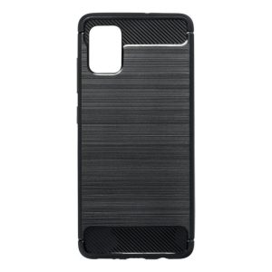Husa din silicon Samsung Galaxy A51 4G, neagra, SM-A515, fibra de carbon