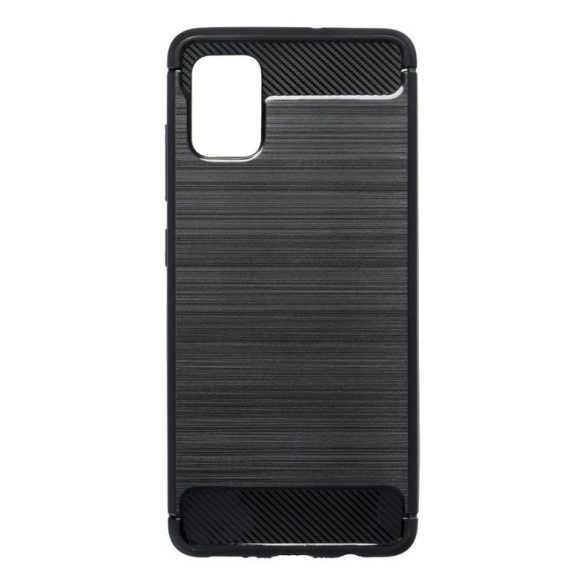 Husa din silicon Samsung Galaxy A51 4G, neagra, SM-A515, fibra de carbon