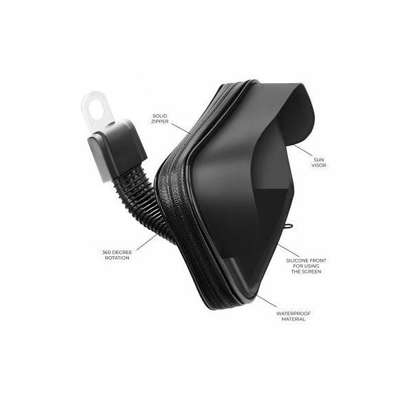 Suport universal pentru telefon pentru ghidon de motocicletă, parasolar, negru (4,8"-5,5")
