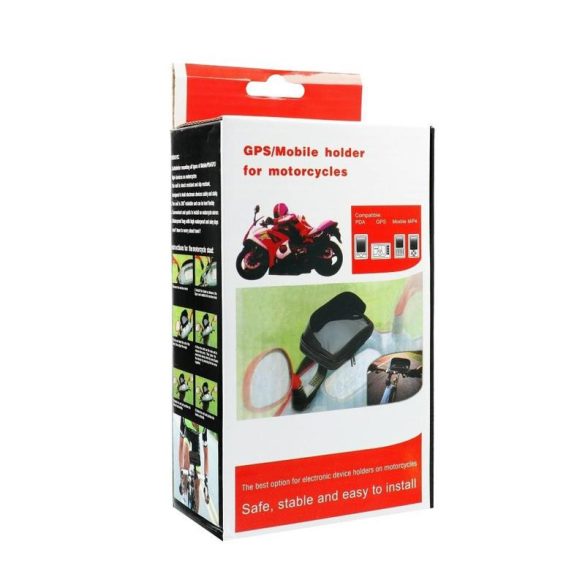 Suport universal pentru telefon pentru ghidon de motocicletă, parasolar, negru (4,8"-5,5")
